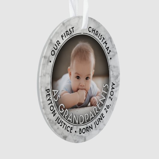 2写真1番目のクリスマスは祖父母の大理石フェイクとして オーナメント (正面)