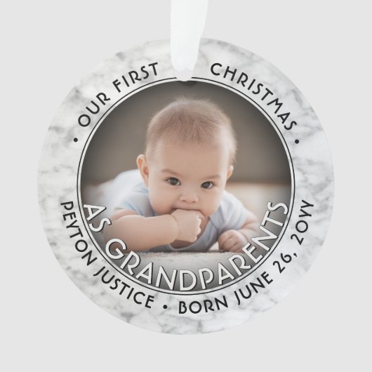 2写真1番目のクリスマスは祖父母の大理石フェイクとして オーナメント (正面)