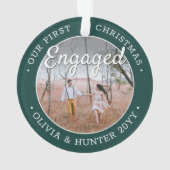 2写真1stクリスマスグ婚約したロエレガントリーホワイト オーナメント (裏面)