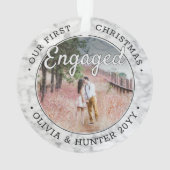 2写真1stクリスマスマ婚約したロエレガントスフェイクビー オーナメント (裏面)