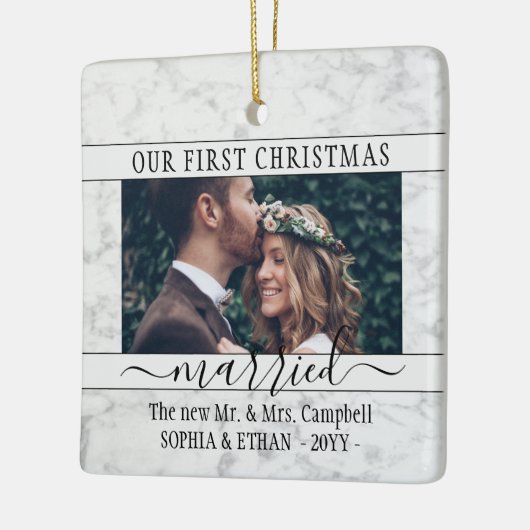 2写真1stクリスマスマ結婚したロエレガントスフェイクビー セラミックオーナメント (左)