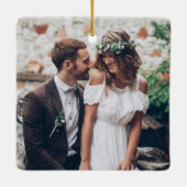2写真1stクリスマスマ結婚したロエレガントスフェイクビー セラミックオーナメント (裏面)