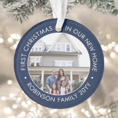 2写真1stクリスマス引っ越し祝いパーティーネイビーブルーホワイト オーナメント