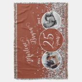 2写真「Then and Now」シルバーの結婚記念日 スローブランケット (正面縦)