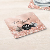 2写真「Then and Now」結婚の記念日 スクエアペーパーコースター (アングル)