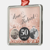 2写真「Then and Now」結婚の記念日 メタルオーナメント (左)
