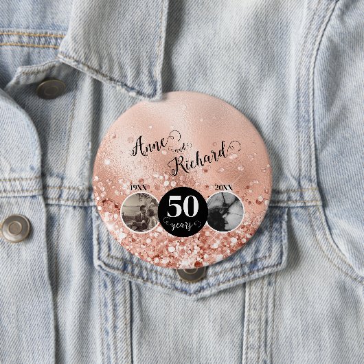 2写真「Then and Now」結婚の記念日 缶バッジ (インサイチュ)