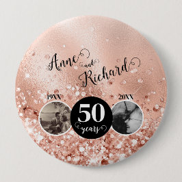 2写真「Then and Now」結婚の記念日 缶バッジ