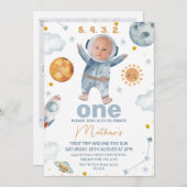 2写真First Trip のまわりに the Sun 1st Birthday 招待状 (正面/裏面)