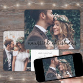 2写真Newlyweds 1st結婚した Christmas Black文字 シーズンカード