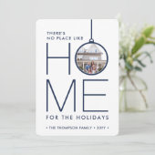 2写真No Place Like Home シンプル Navyモダン Blue シーズンカード (スタンド正面)