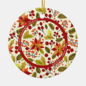 2写真Our初めてのクリスマス婚約した赤オレンジ セラミックオーナメント (正面)