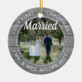 2写真Our初めてのクリスマス結婚したグフェイクレイ材 セラミックオーナメント (正面)