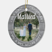 2写真Our初めてのクリスマス結婚したグフェイクレイ材 セラミックオーナメント (左)