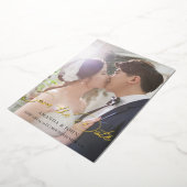 2写真Save The Date結婚式招待状金ゴールド 箔招待状 (回転した状態)