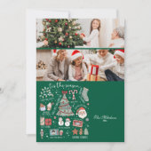 2写真Tis The Seasonレトログリーンクリスマス シーズンカード (正面)