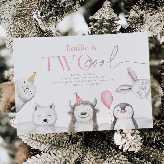 2冬クール動物誕生日招待状 招待状