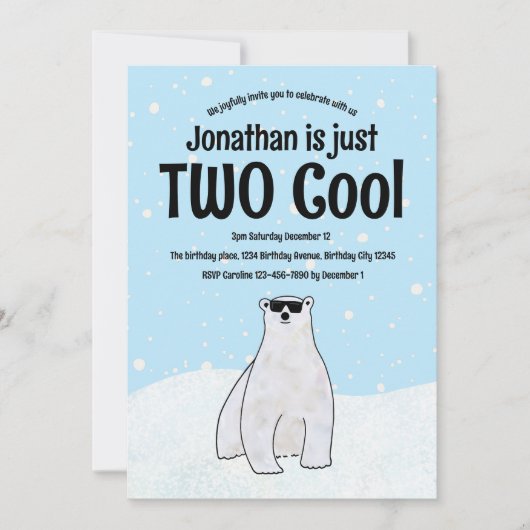 2冬クール極熊の雪2歳の誕生日 招待状 (正面)