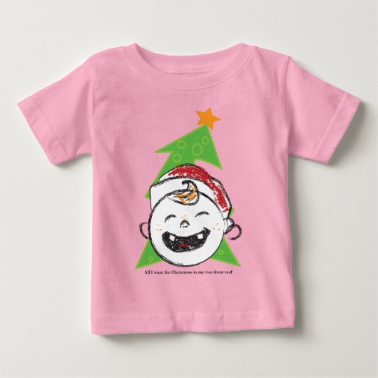 2前部Teefのクリスマス ベビーTシャツ (正面)