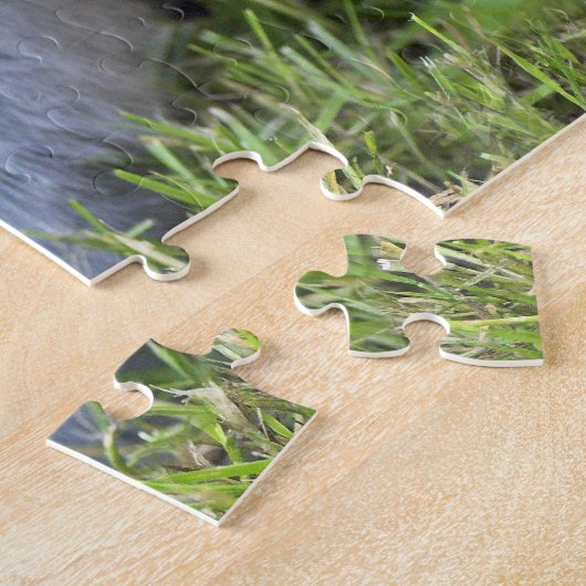 2匹のかわいいベビーの灰色のオランダLOPのバニーウサギ ジグソーパズル (側面)