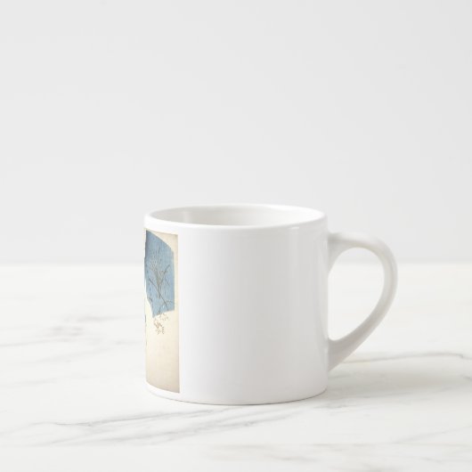 2匹のウサギおよび月の陶磁器のエスプレッソのコップ エスプレッソカップ (右)