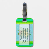 2匹のウミガメの荷物のラベル ラゲッジタグ (裏面縦)