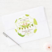 2匹のエンドウ豆の双子ありがとうレーベル ラウンドシール (封筒)