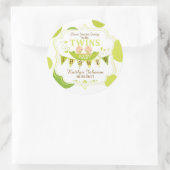 2匹のエンドウ豆の双子ありがとうレーベル ラウンドシール (バッグ)