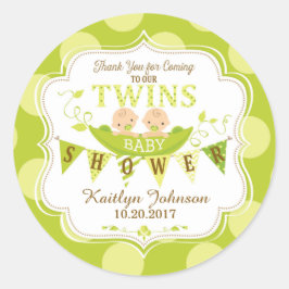 2匹のエンドウ豆の双子ありがとうレーベル ラウンドシール