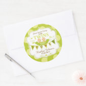 2匹のエンドウ豆の双子ありがとうレーベル ラウンドシール (封筒)