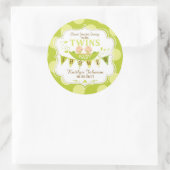 2匹のエンドウ豆の双子ありがとうレーベル ラウンドシール (バッグ)