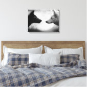 2匹のオオカミが向かい合う キャンバスプリント (インサイチュ (寝室))