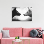 2匹のオオカミが向かい合う キャンバスプリント (インサイチュ (リビング))