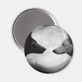 2匹のオオカミが向かい合う マグネット (正面/裏面)