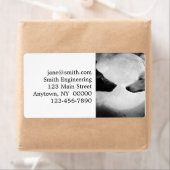 2匹のオオカミが向かい合う ラベル (インサイチュ)