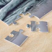 2匹のオオカミが水辺でノーザンライトで ジグソーパズル (側面)