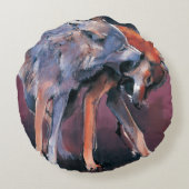 2匹のオオカミ2001年 ラウンドクッション (裏面)