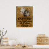 2匹のオオカミ、チェロキー族の諺 ポスター (キッチン)