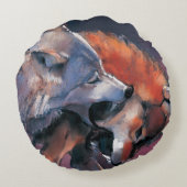 2匹のオオカミ ラウンドクッション (裏面)