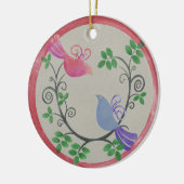 2匹のカメがクリスマスの飾り セラミックオーナメント (左)