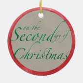 2匹のカメがクリスマスの飾り セラミックオーナメント (裏面)