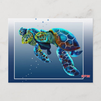 2匹のカメ ポストカード