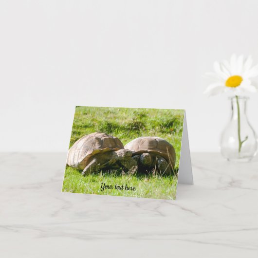 2匹のカメ - 親友！ グリーティングカード (小さな植物)
