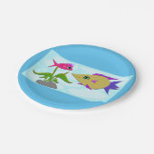 2匹のカラフル魚 ペーパープレート (アングル)