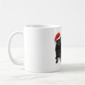2匹のクリスマスのパグ コーヒーマグカップ (左)
