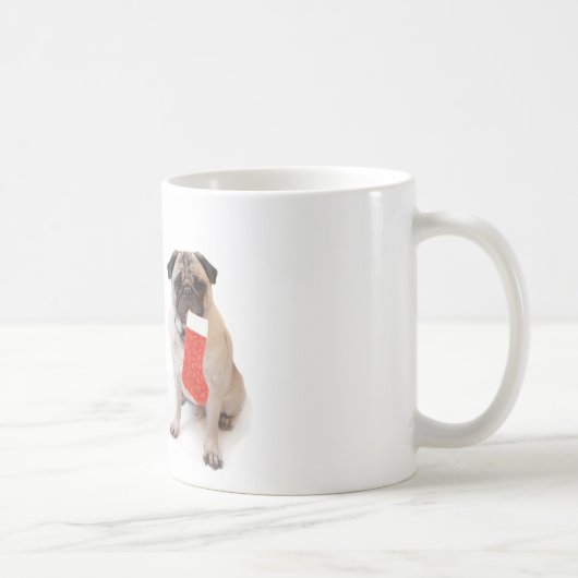 2匹のクリスマスのパグ コーヒーマグカップ (右)
