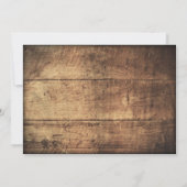 2匹のハートの素朴な木製の青い結婚式招待状 招待状 (裏面)