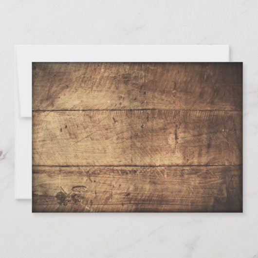 2匹のハートの素朴な木製の青い結婚式招待状 招待状 (裏面)