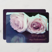 2匹のバラ-私の新婦付添人です 招待状 (正面/裏面)