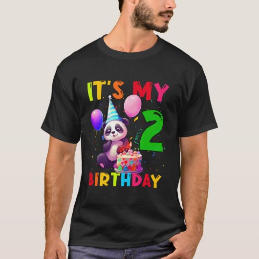 2匹のパンダ 2番目のパンダ Tシャツ (正面)